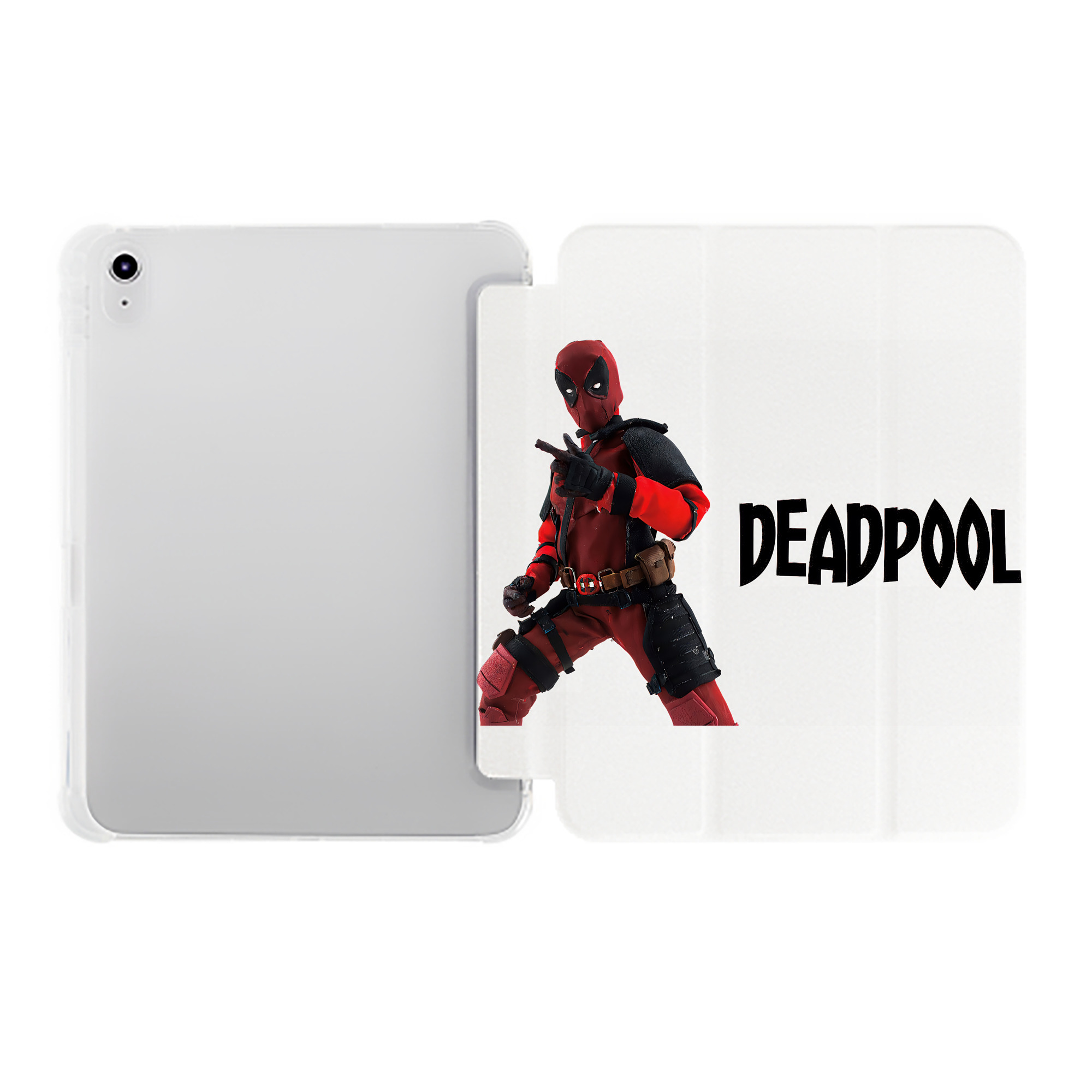 （画像用） Deadpool デッドプール IPad ケース ペン収納付き 三つ折りスタンド PUレザー×シリコン 対応機種9.5/10.5/10.9インチ